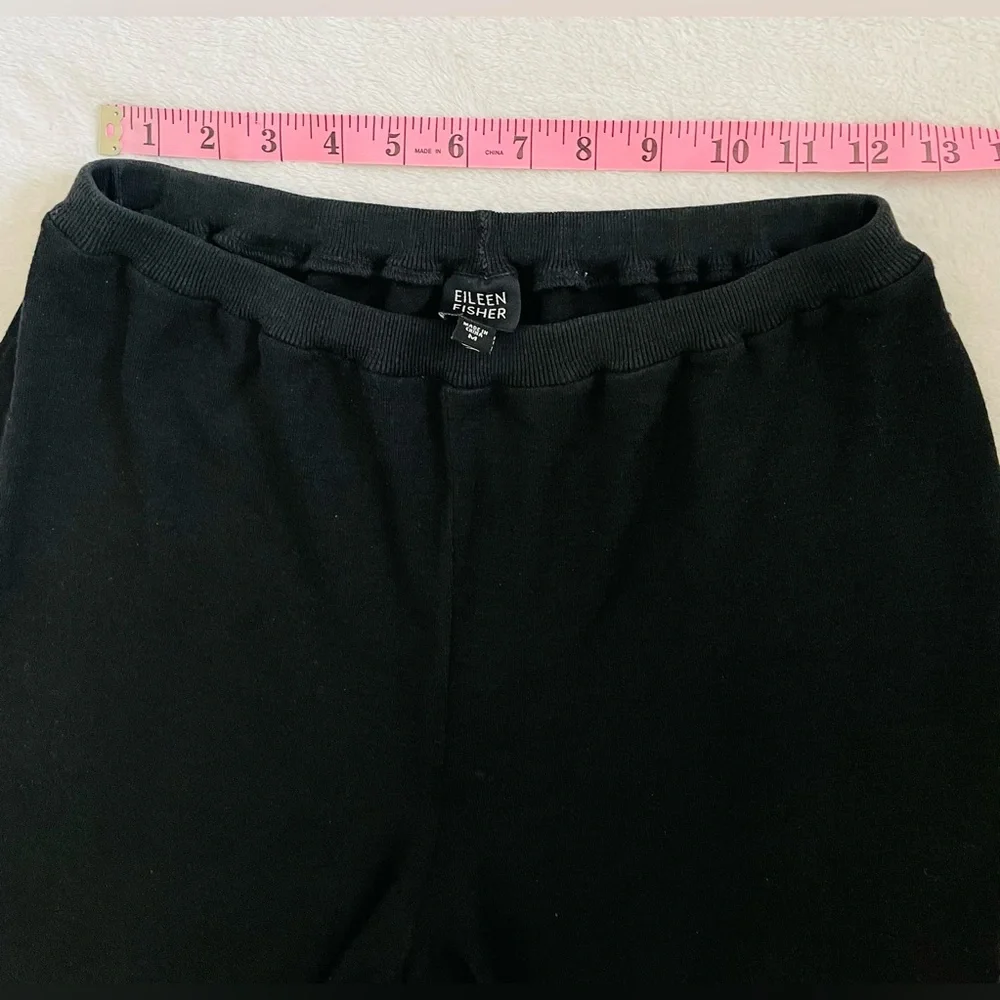 Eileen Fisher Women Pull-On Jersey Pants M Black Straight Leg Stretchy Casual